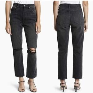 Pistola Jeans Womens Size 27 Keaton Black High Rise Slim Straight Cyber Grunge